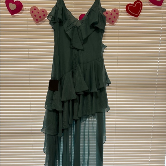 Teal Ruffle Dress - Picture 2 of 3